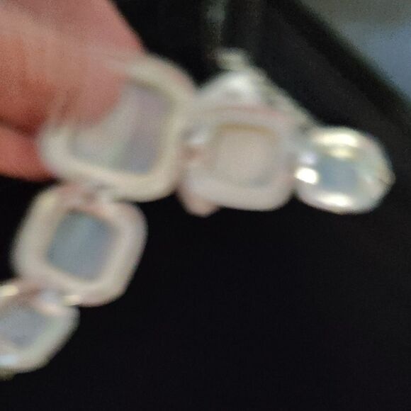 Diane Gilman Silver and White Geometric Necklace - Picture 4 of 4